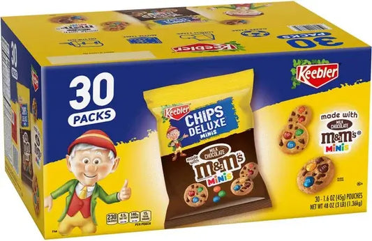 American Keebler Bite Size Cookies M&M box (30 Packs)