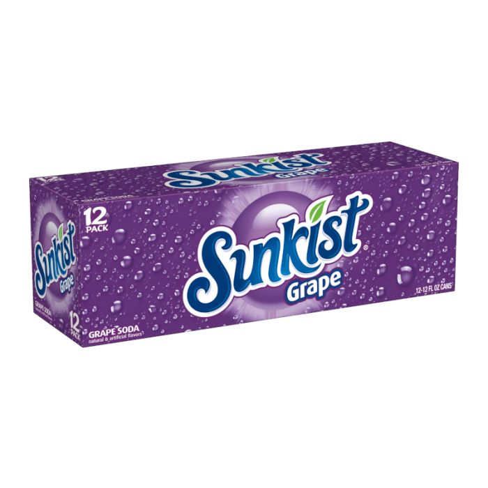 Sunkist Grape - 12 Pack (12 x 12oz) (355ml) USA Drink Case