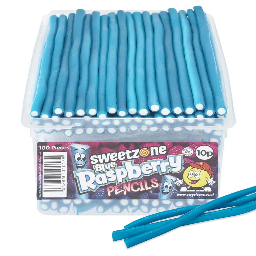 Sweetzone Blueraspberry Pencils 100 PCS per tub