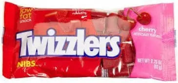 Twizzlers Cherry Nibs Peg Bag (63G Packs (Web Exclusives)