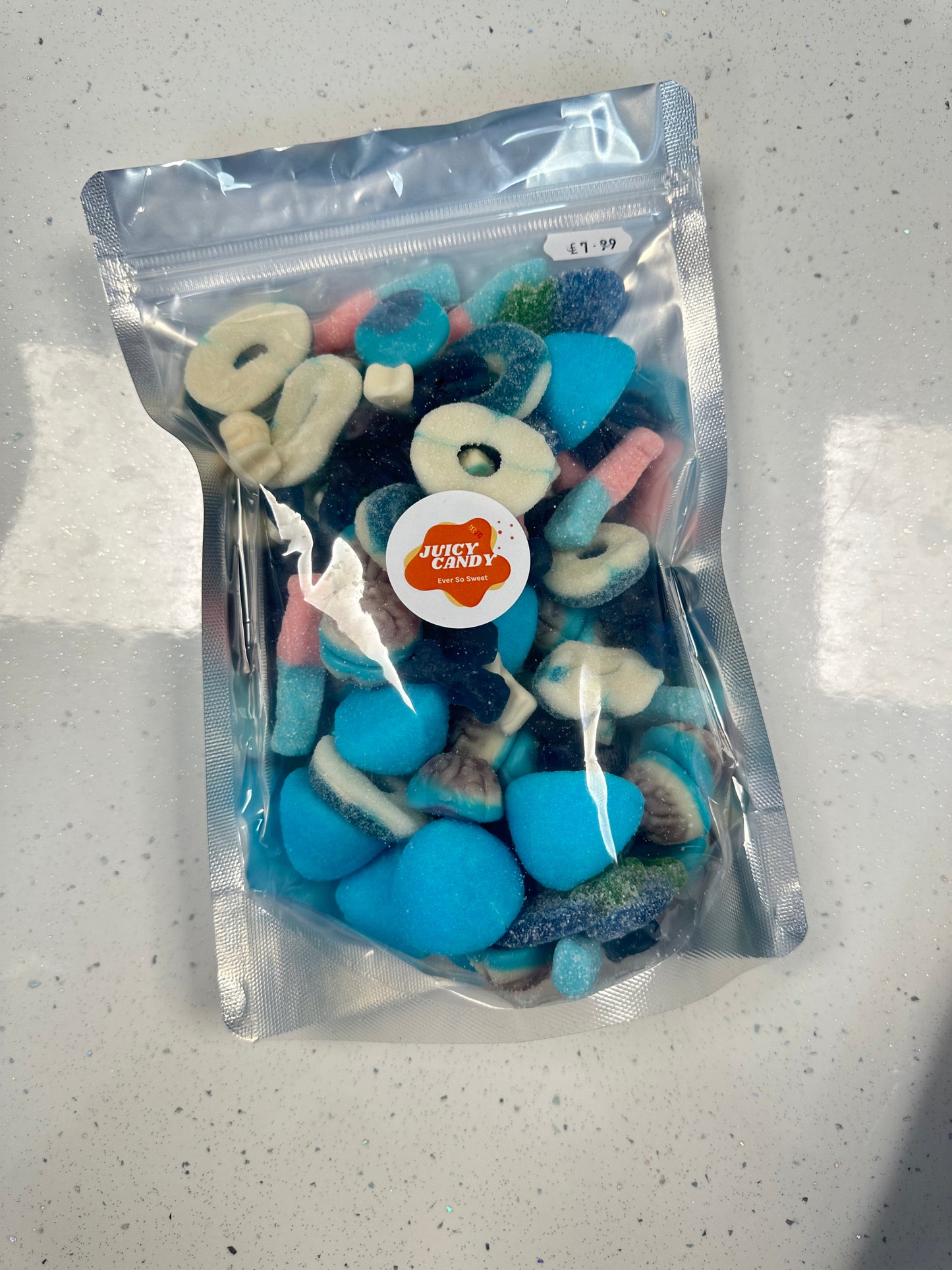 Blue Raspberry Mix & Gummy Pick N Mix Sweet Pouches - Irresistibly Blue - x2 1KG sweet pouches