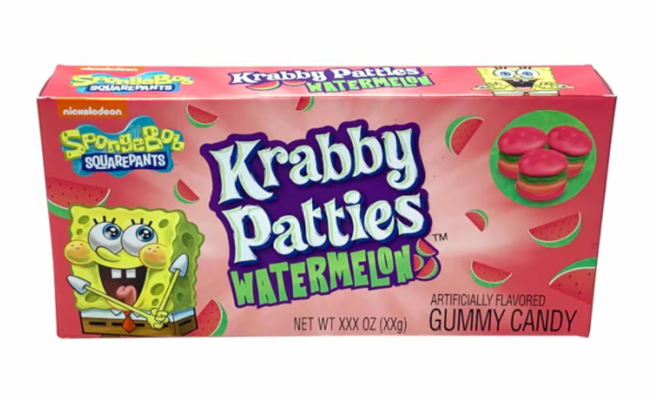SpongeBob Krabby Patties Theatre box - x4 Different Types Watermelon/Colours/Original Krabby Patties/Krabby Patties Challange Theatre box