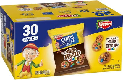 American Keebler Bite Size Cookies M&M box (30 Packs)