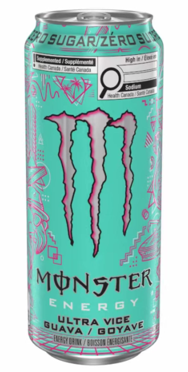 Canadian Monster Energy - Ultra Vice Guava/Monster Mean Bean/Ultra Sunrise/Ultra Blue/Irish Cream/Salted Caramel/Mocha/Trippleshot/LocaMoca/MeanBean