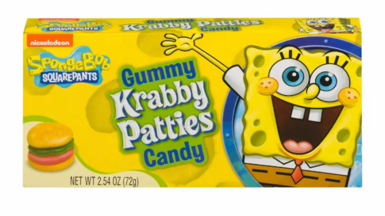 SpongeBob Krabby Patties Theatre box - x4 Different Types Watermelon/Colours/Original Krabby Patties/Krabby Patties Challange Theatre box