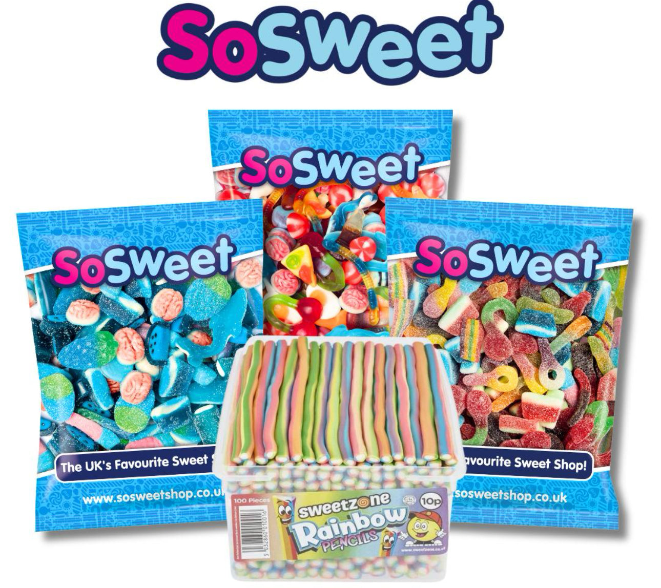 So Sweet 4KG Bundle - Fizzy/Jelly/Blue + Sweetzone Pencil Tub - (Online Exclusive Only)