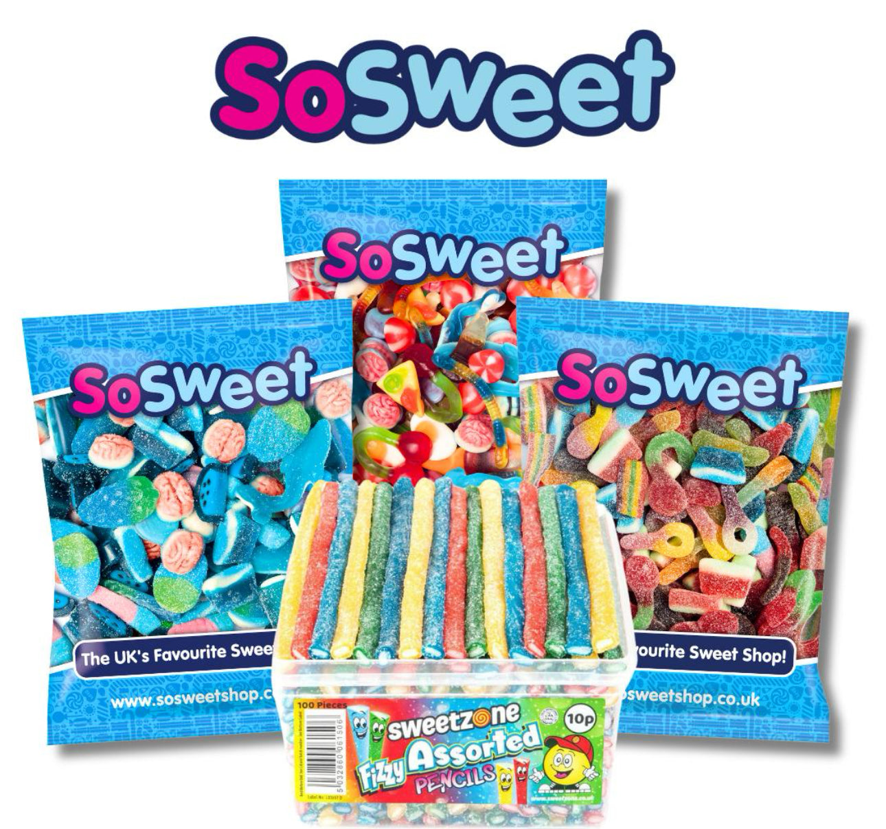 So Sweet 4KG Bundle - Fizzy/Jelly/Blue + Sweetzone Pencil Tub - (Online Exclusive Only)