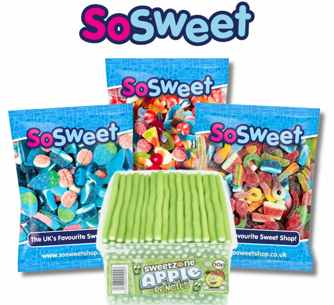 So Sweet 4KG Bundle - Fizzy/Jelly/Blue + Sweetzone Pencil Tub - (Online Exclusive Only)