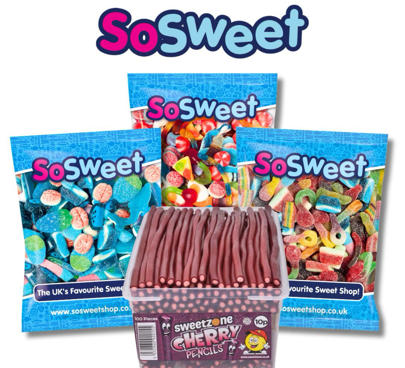 So Sweet 4KG Bundle - Fizzy/Jelly/Blue + Sweetzone Pencil Tub - (Online Exclusive Only)