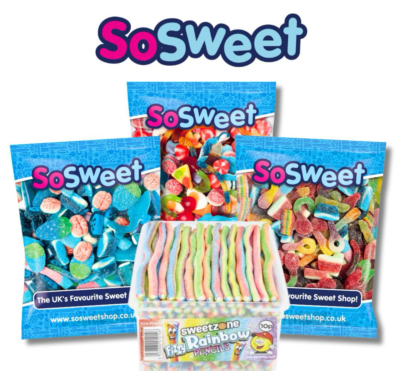 So Sweet 4KG Bundle - Fizzy/Jelly/Blue + Sweetzone Pencil Tub - (Online Exclusive Only)