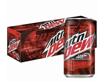 USA Mountain Dew Cases - Code Red - Dragon Fruit - Voltage Rapsberry (x12 cans per case)