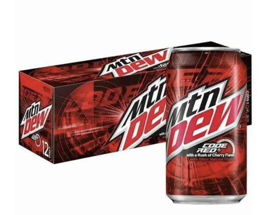 USA Mountain Dew Cases - Code Red - Dragon Fruit - Voltage Rapsberry (x12 cans per case)