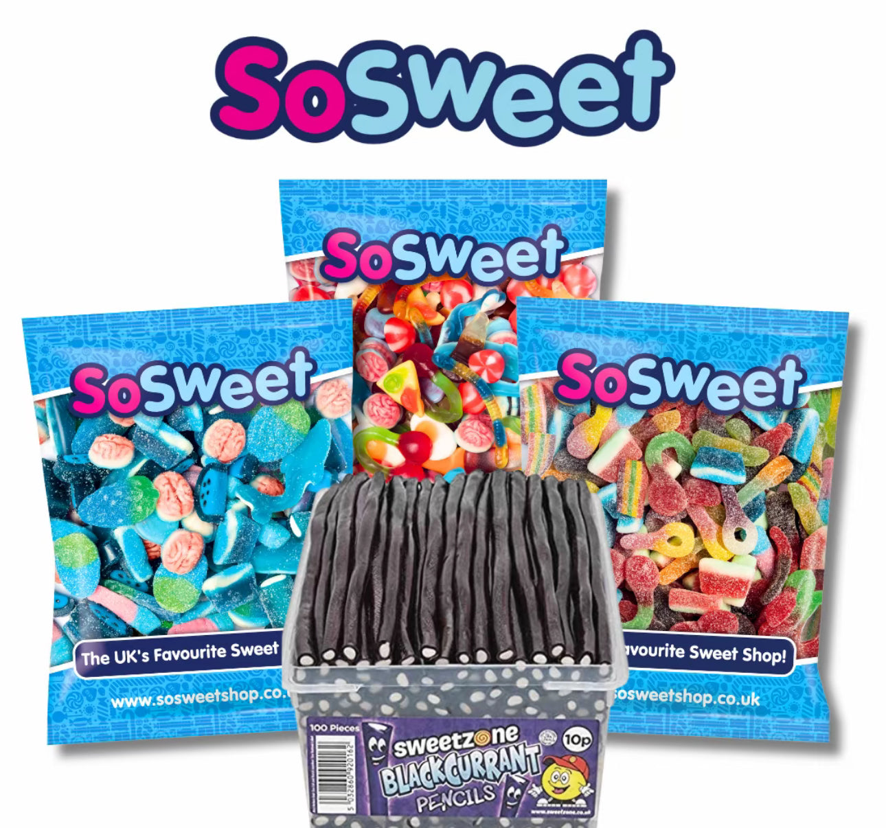 So Sweet 4KG Bundle - Fizzy/Jelly/Blue + Sweetzone Pencil Tub - (Online Exclusive Only)