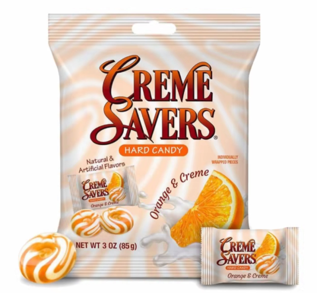 Crème Savers Hard Candy Orange & Cream 85g (USA Import)