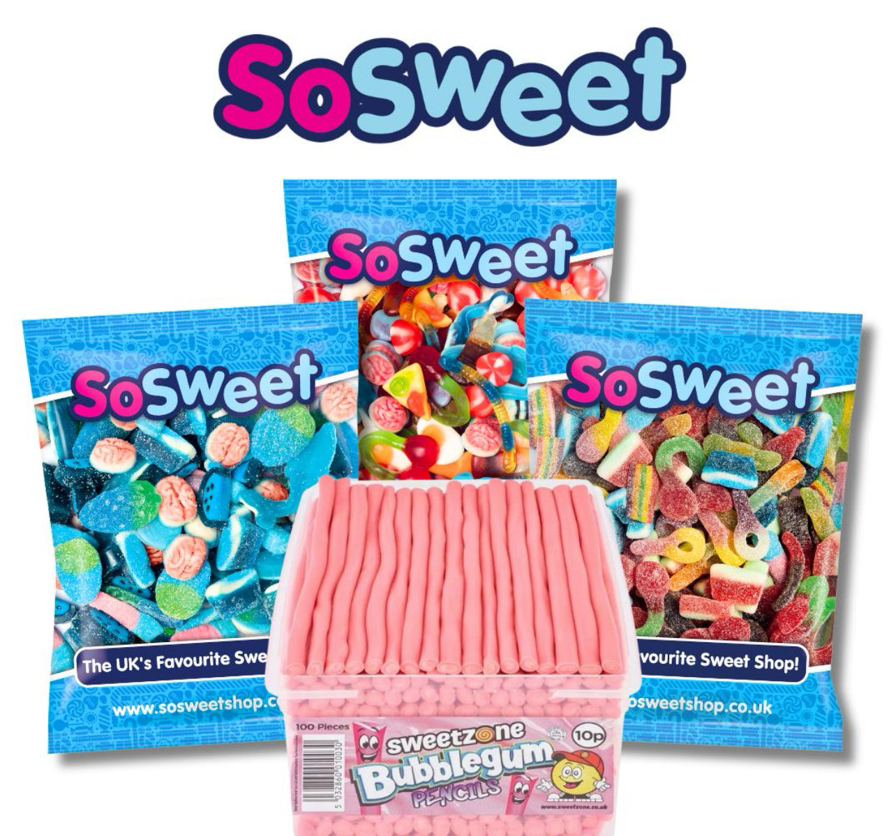 So Sweet 4KG Bundle - Fizzy/Jelly/Blue + Sweetzone Pencil Tub - (Online Exclusive Only)