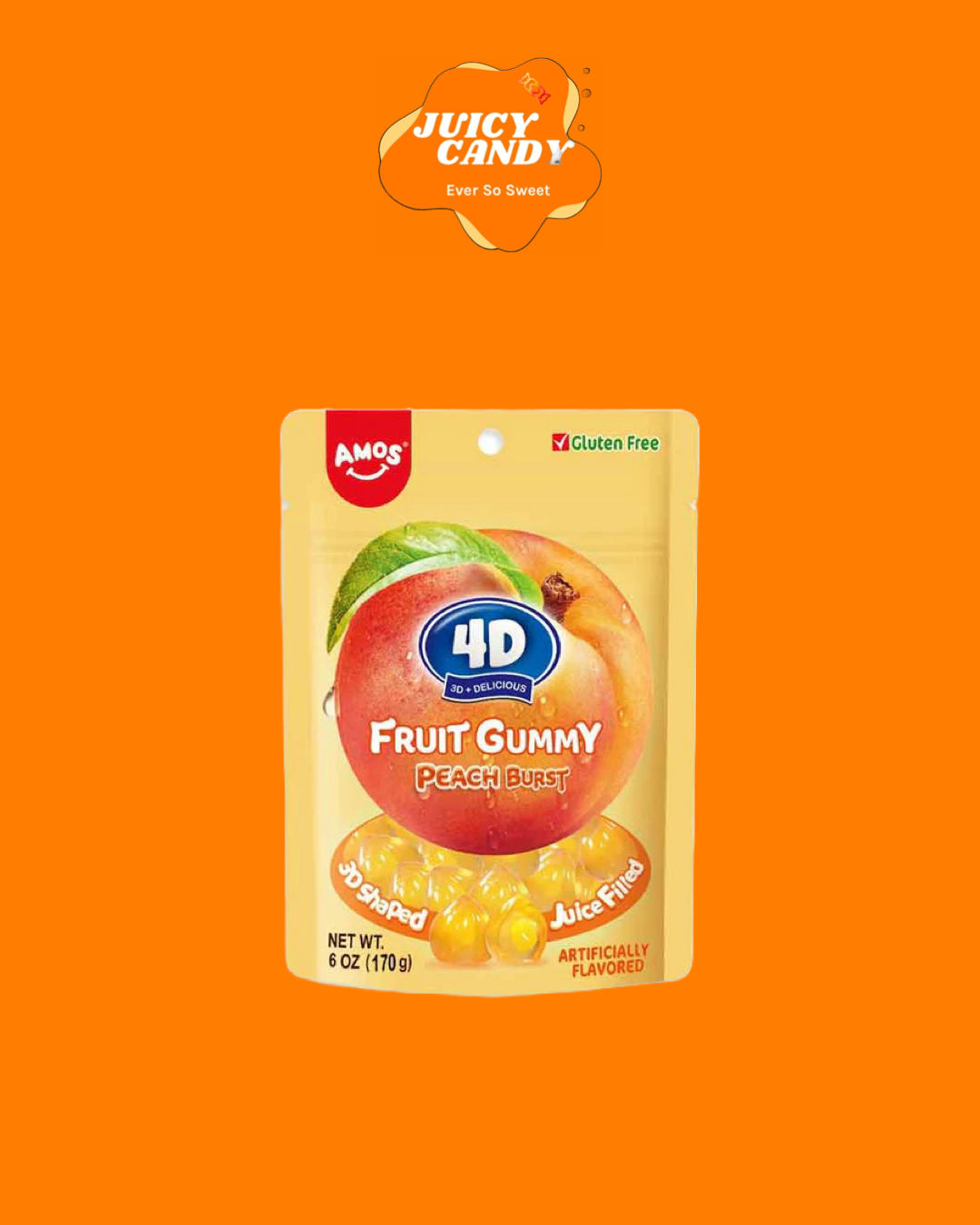 Amos 4D Peach Burst fruity gummy (TikTok Viral)