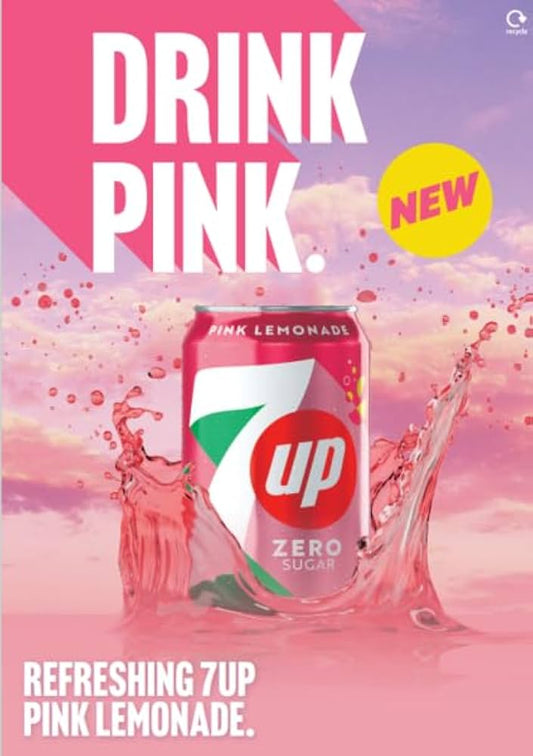 7up Zero Pink Lemonade (New) Ready for export Pack of 24
