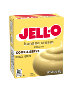 Jell-O - Banana Cream - Butterscotch - Pistachio - Vanilla - Chocolate - Chocolate Fudge - White Chocolate - Black Cherry - Cheese Cake