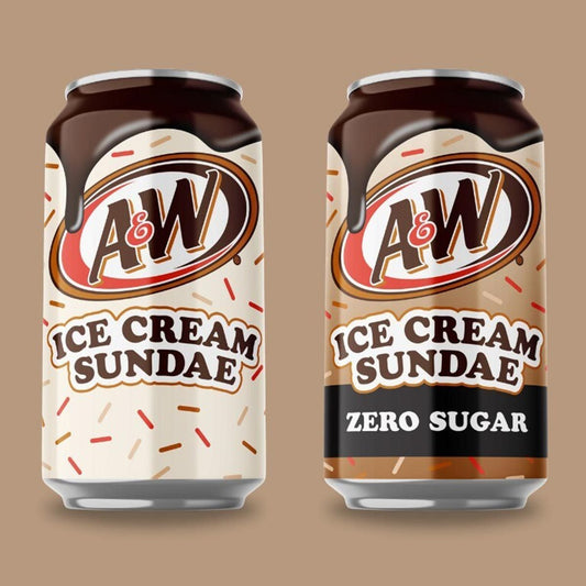 New - A&W Ice Cream Sundae - Full sugar/Zero Sugar (USA)