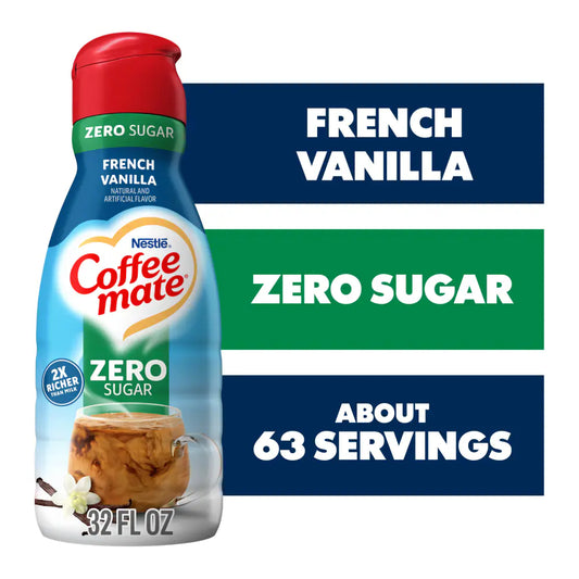 Pack of Three - International Delights Coffee Creamer -  French Vanilla - Zero Sugar 32fl.OZ (946ml) (USA)