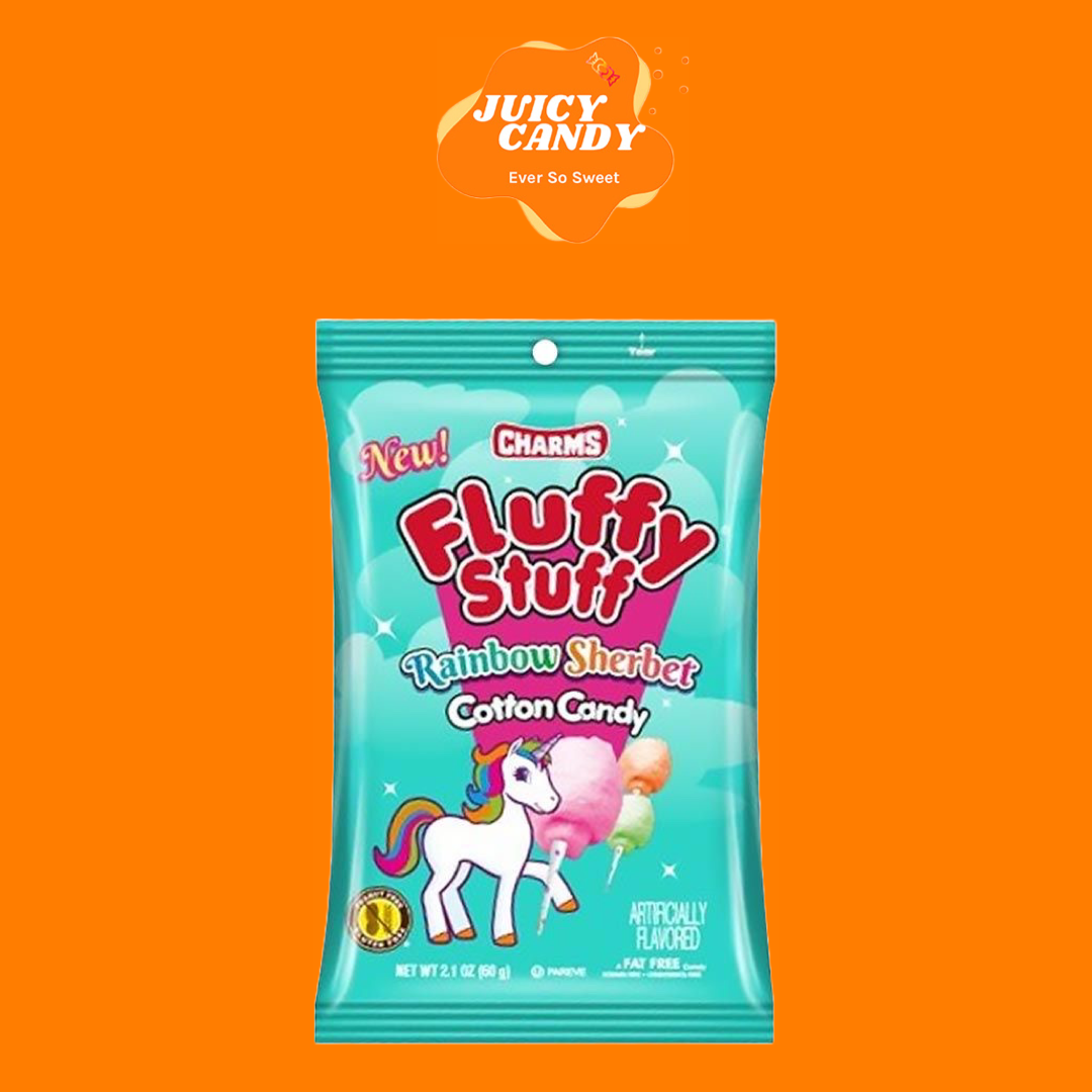 Charms Fluffy Stuff - Rainbow - Sherbet  Cotton Candy 71g - USA